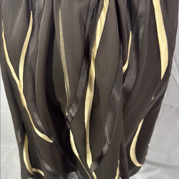 Antonio Melani Elegant Brown and Cream Strapless Dress Size 14 - Picture 7 of 10